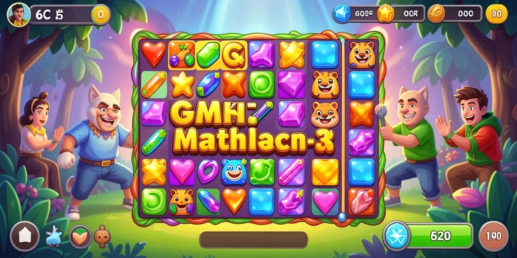 Tampilan gameplay seru dalam game Match-3 6CF.