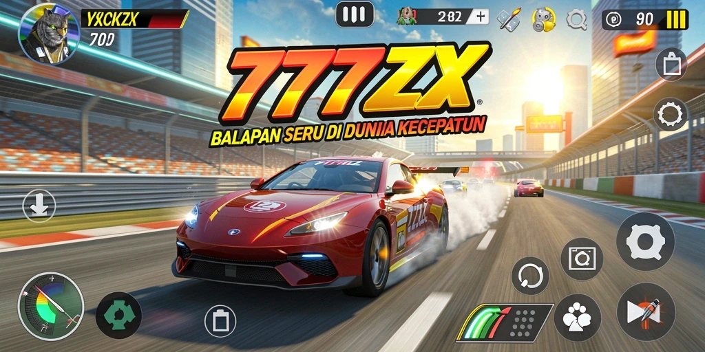 Gameplay Racing yang penuh aksi dan kecepatan di 777ZX.