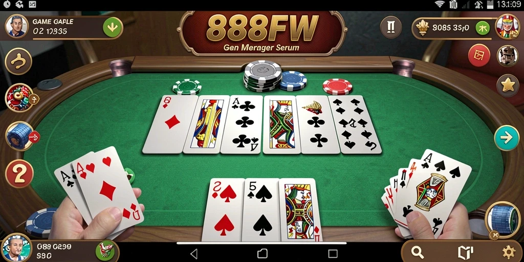 Screenshot menunjukkan gameplay seru dalam permainan Gaple.