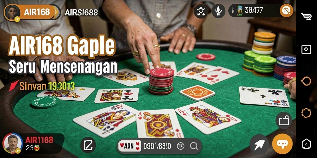 Tampilan gameplay Gaple yang seru dalam AIR168.