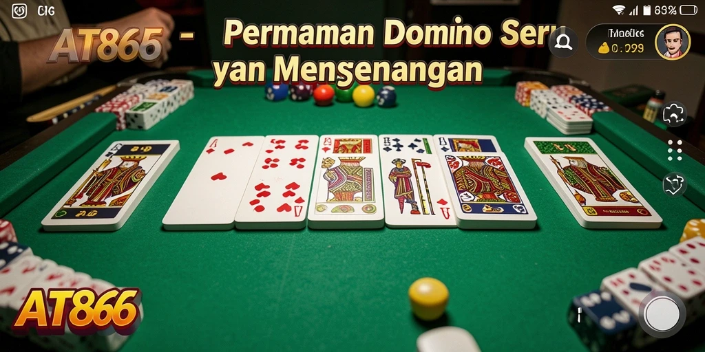 Screenshot gameplay AT866 yang menunjukkan aksi seru permainan Domino.