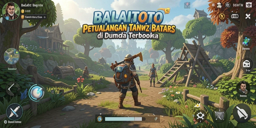 Screenshot gameplay BALAITOTO yang menampilkan dunia terbuka yang luas.