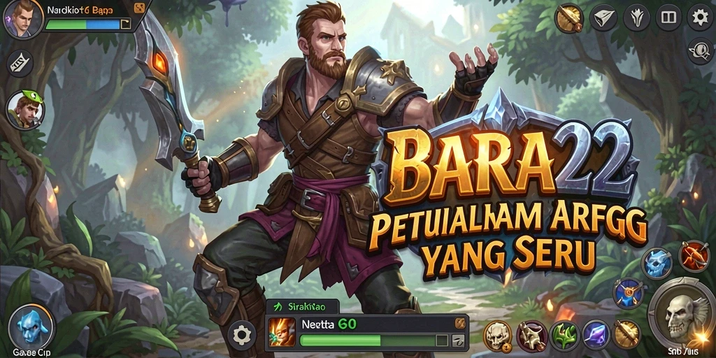 Tangkapan layar utama BARA22 menampilkan aksi pertempuran yang dinamis dalam ARPG.