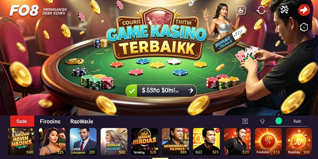 Gameplay seru FO8 dengan berbagai pilihan permainan kasino.