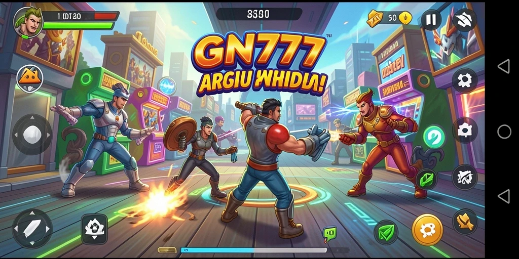 Tampilan gameplay seru GN777 dengan tantangan Arcade yang menarik.