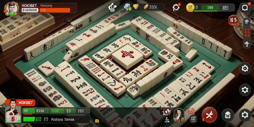 Screenshot gameplay HOKIBET menunjukkan pengalaman bermain Mahjong yang seru.