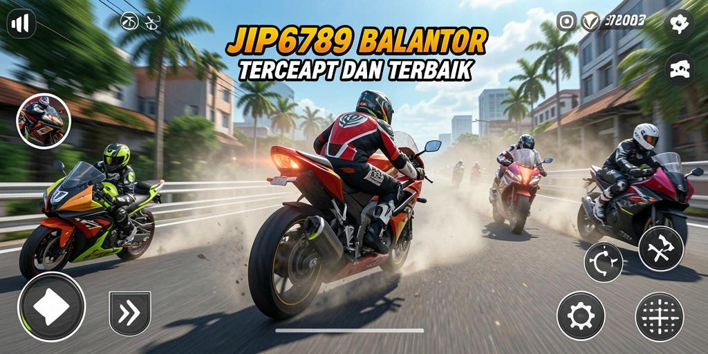 Gameplay seru dalam balapan motor cepat dan menegangkan.