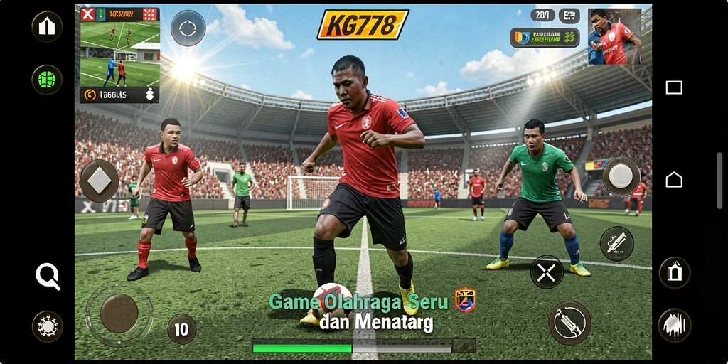 Tampilan gameplay KG778 yang menampilkan aksi olahraga yang intens.