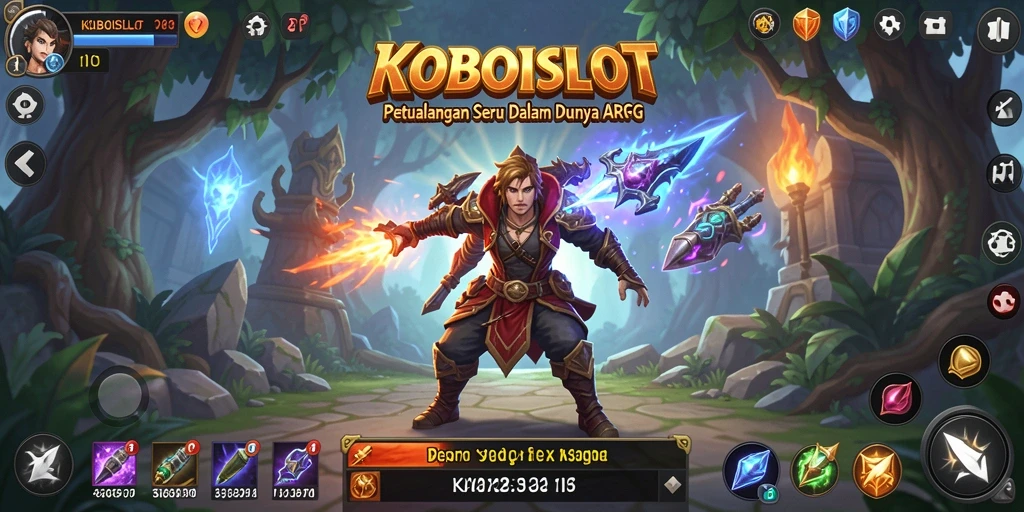 Tangkapan layar gameplay seru di <strong>KOBOISLOT</strong>, memperlihatkan pertarungan epik dan eksplorasi lingkungan.