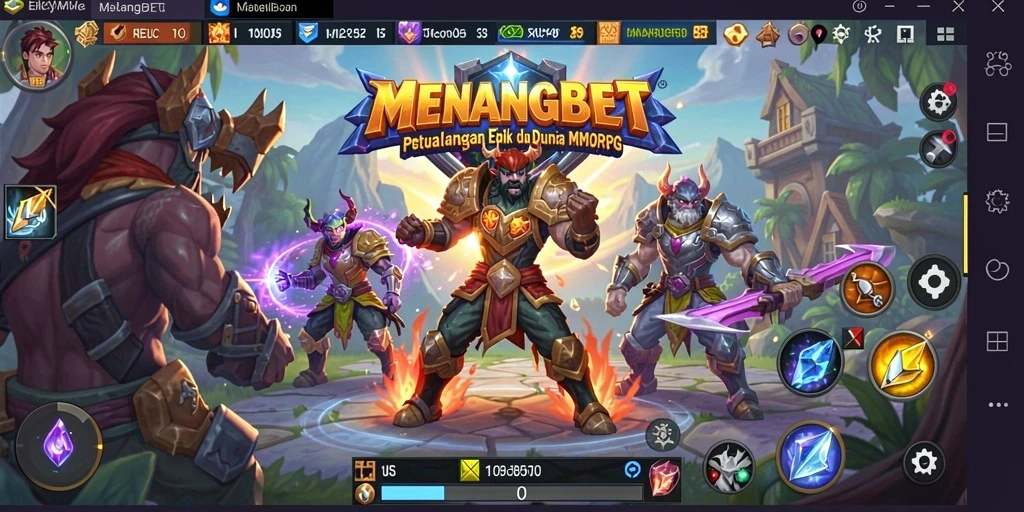 Gameplay seru dari MENANGBET dengan karakter yang berpetualang.