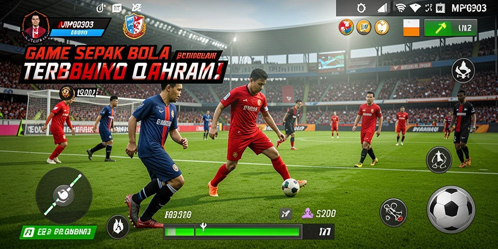 Tangkapan layar MPO303 menampilkan aksi seru permainan sepak bola.