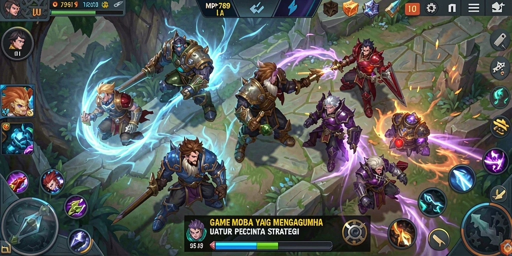 Screenshot gameplay MVP789 menampilkan aksi seru dalam pertempuran MOBA.