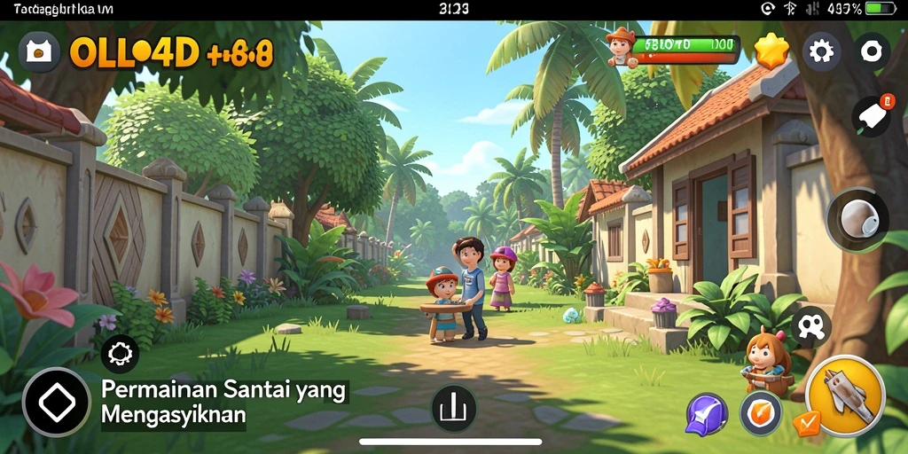 Tampilan gameplay OLLO4D yang ceria dan santai.