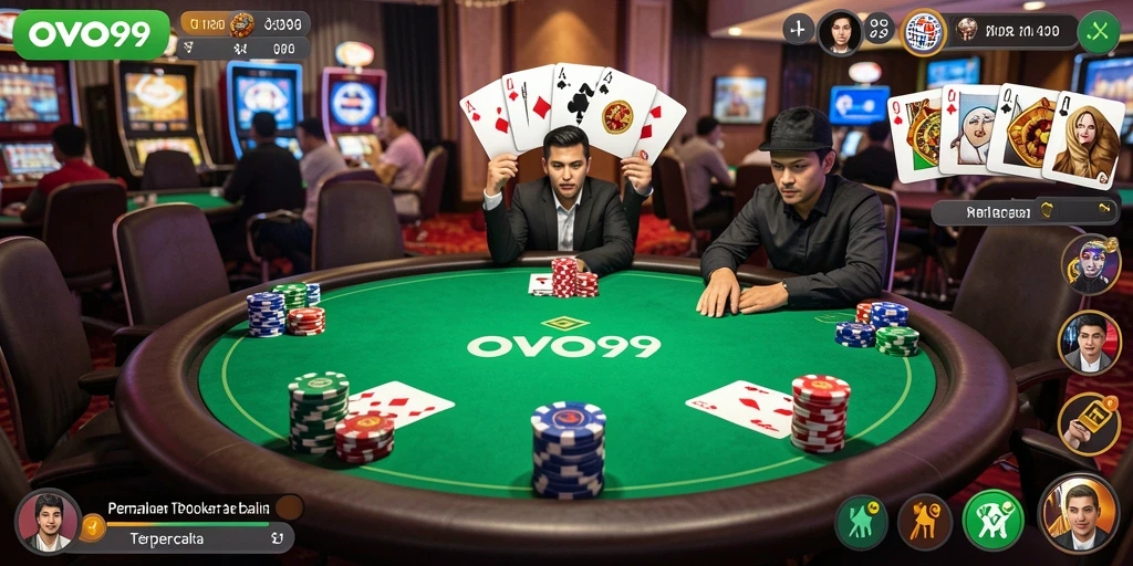Tampilan gameplay seru saat bermain Poker di OVO99.