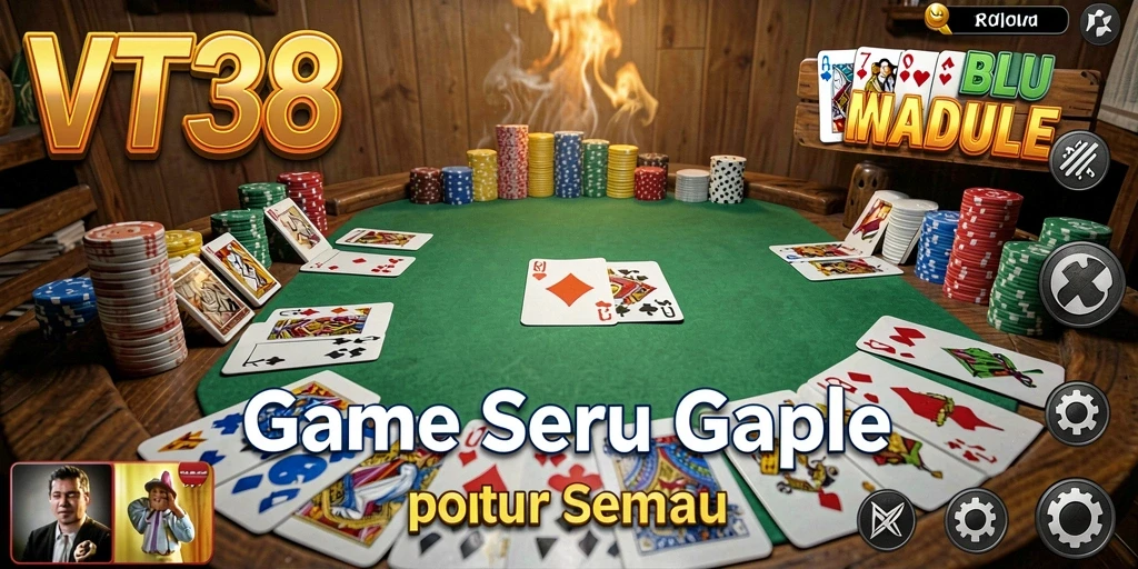 Screenshot utama VT38 menampilkan gameplay seru Gaple.