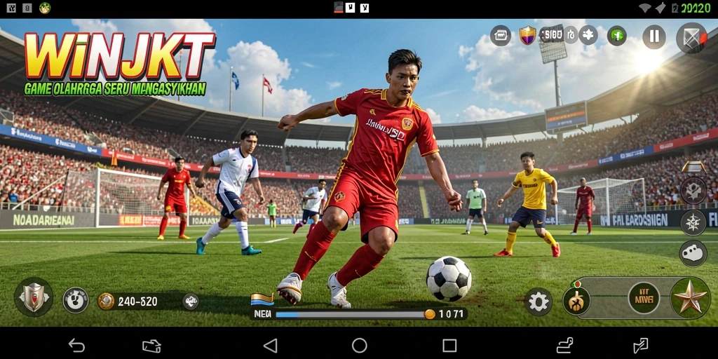Tampilan gameplay seru dari WINJKT dengan aksi olahraga yang mendebarkan.